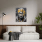 Tupac Shakur ritratto elegante in nero e oro con bandana quadro
