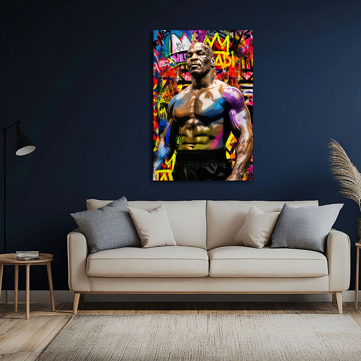 Tyson leggenda della boxe in stile Graffiti Pop Art quadro