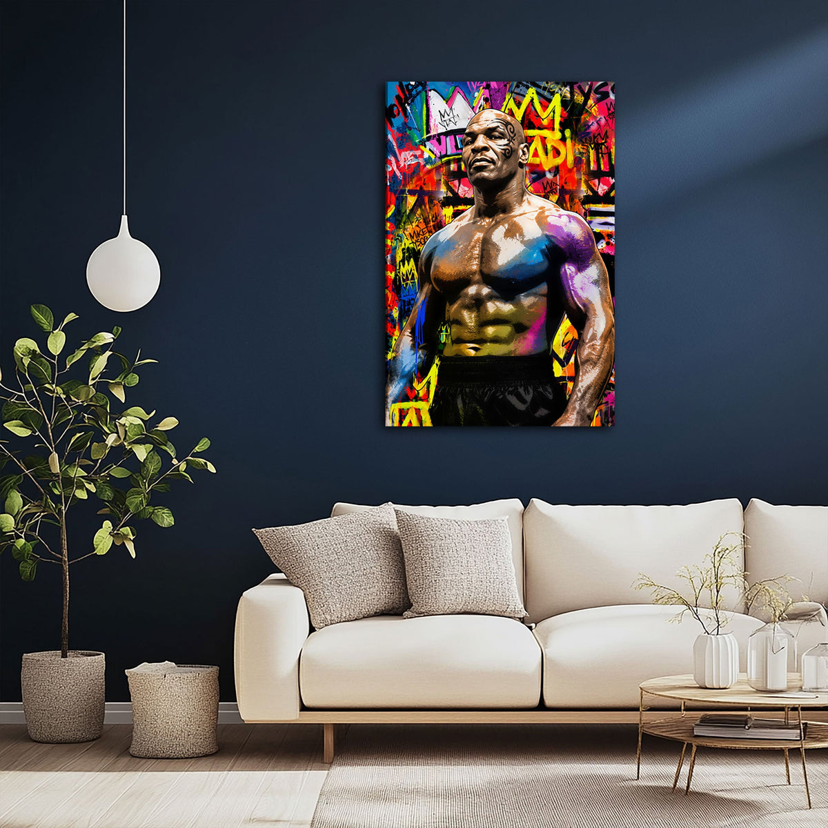 Tyson leggenda della boxe in stile Graffiti Pop Art quadro