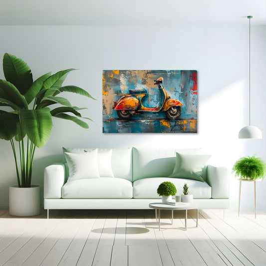 Vespa astratta dipinto espressivo dai toni caldi quadro