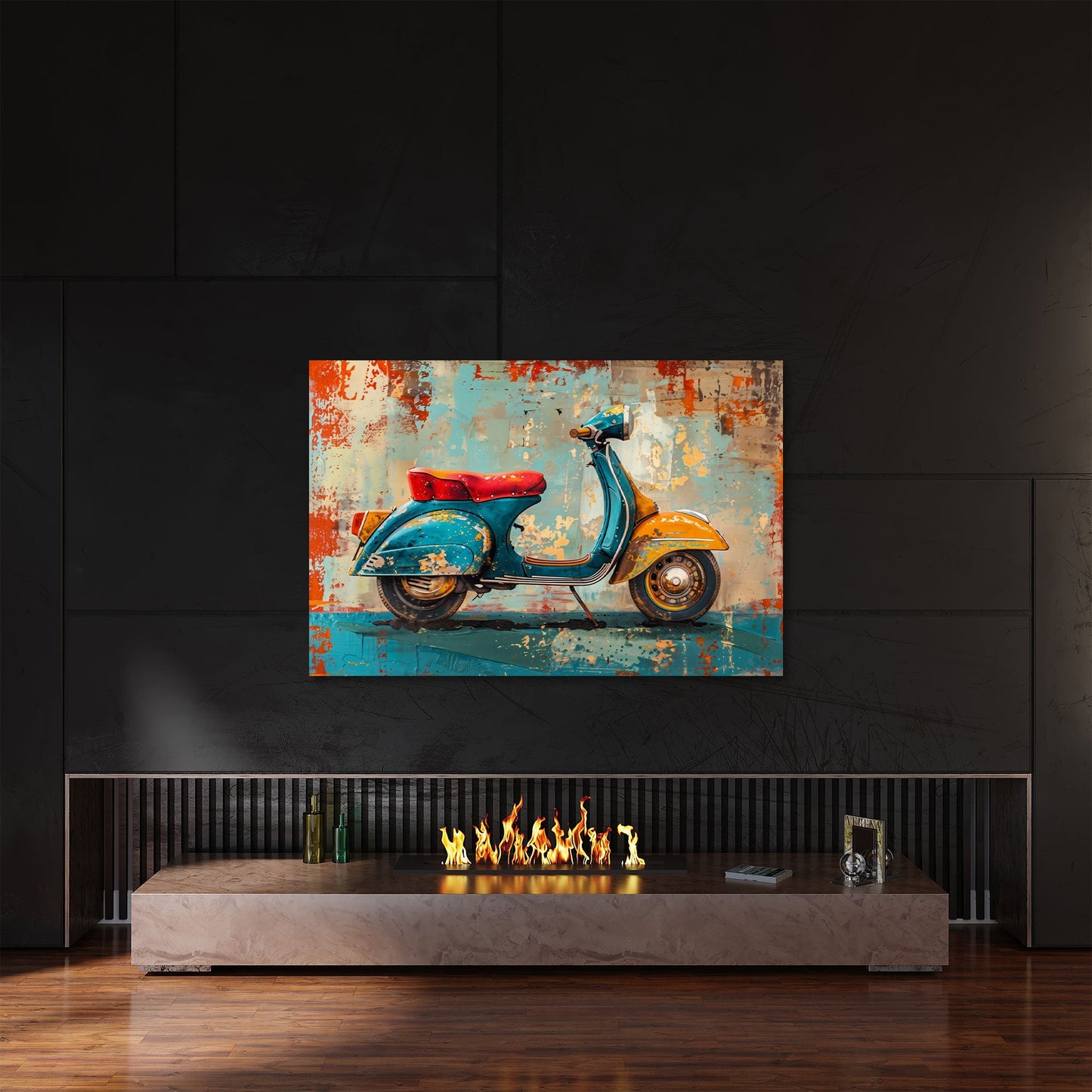Vespa vintage opera arte con effetto visivo unico quadro