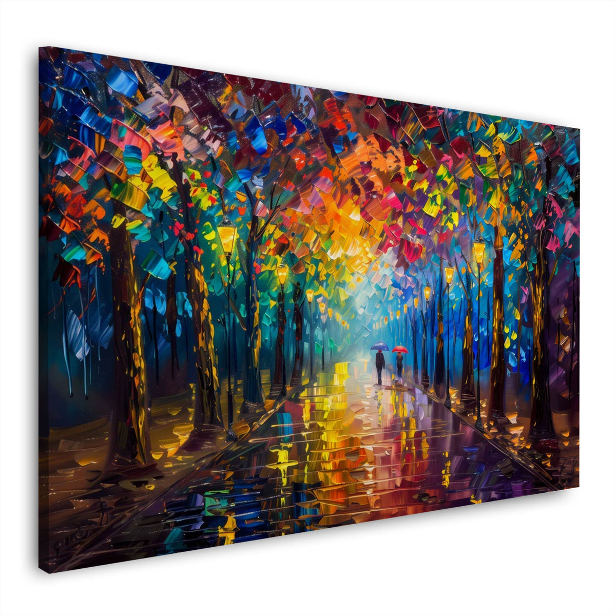 Viale bagnato dalla pioggia in colori brillanti quadro