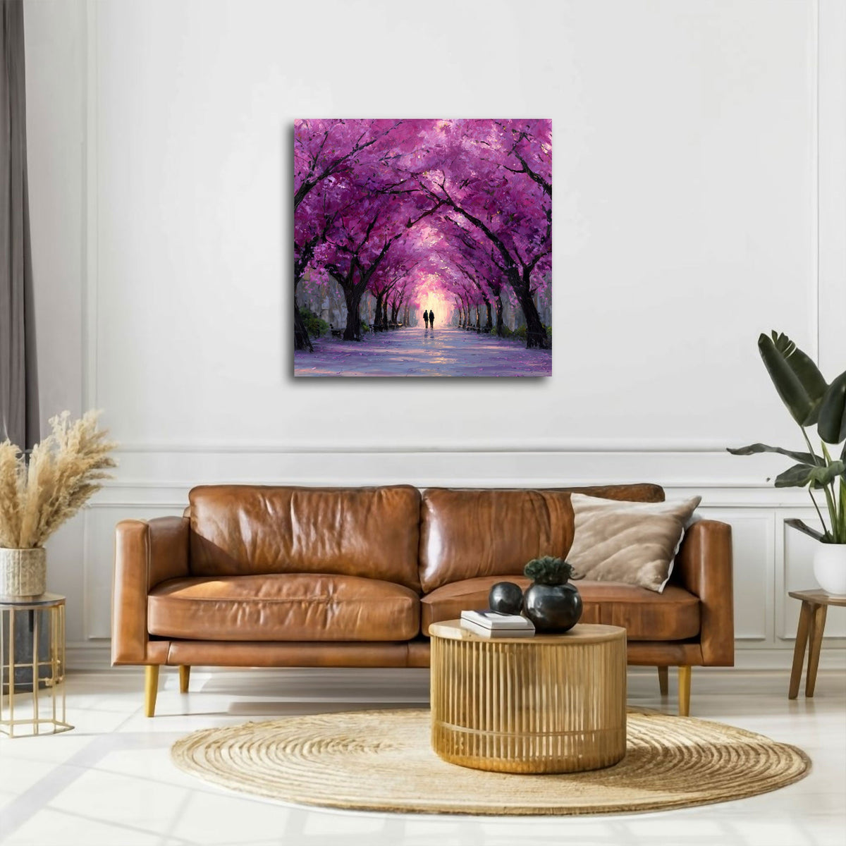 Quadro viale di ciliegi ambientato