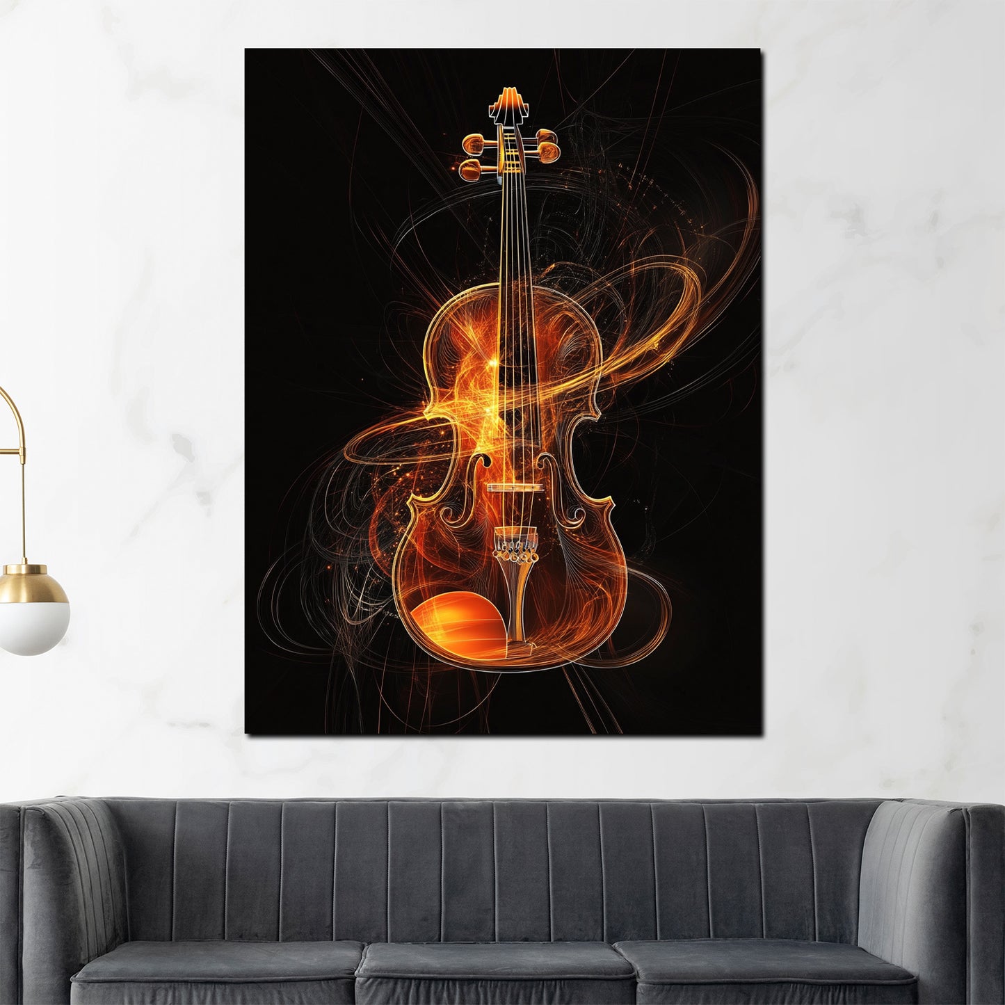 Violino arte astratta energia musicale quadro