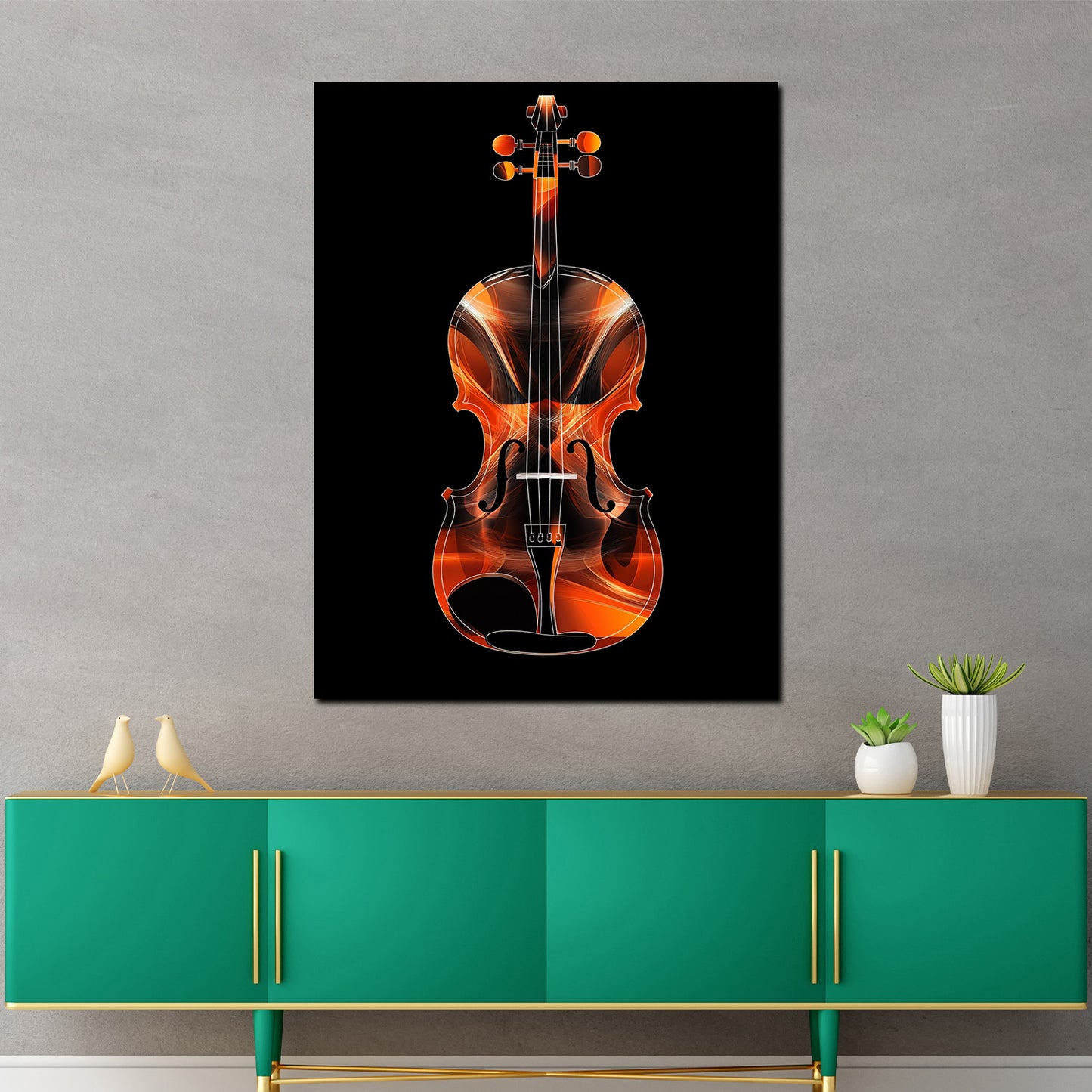 Violino arte digitale moderna musica quadro