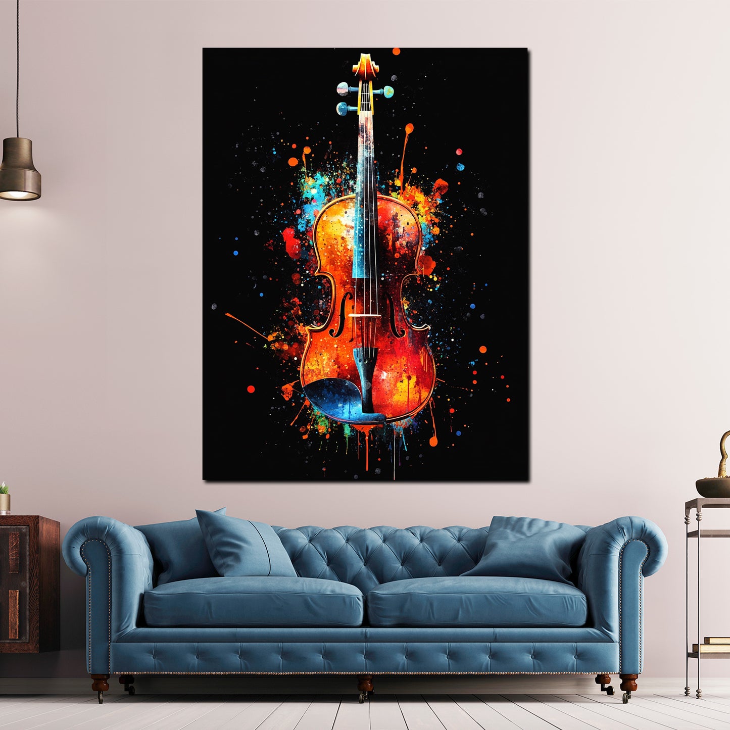 Violino Pop Art colorato arte musicale moderna quadro