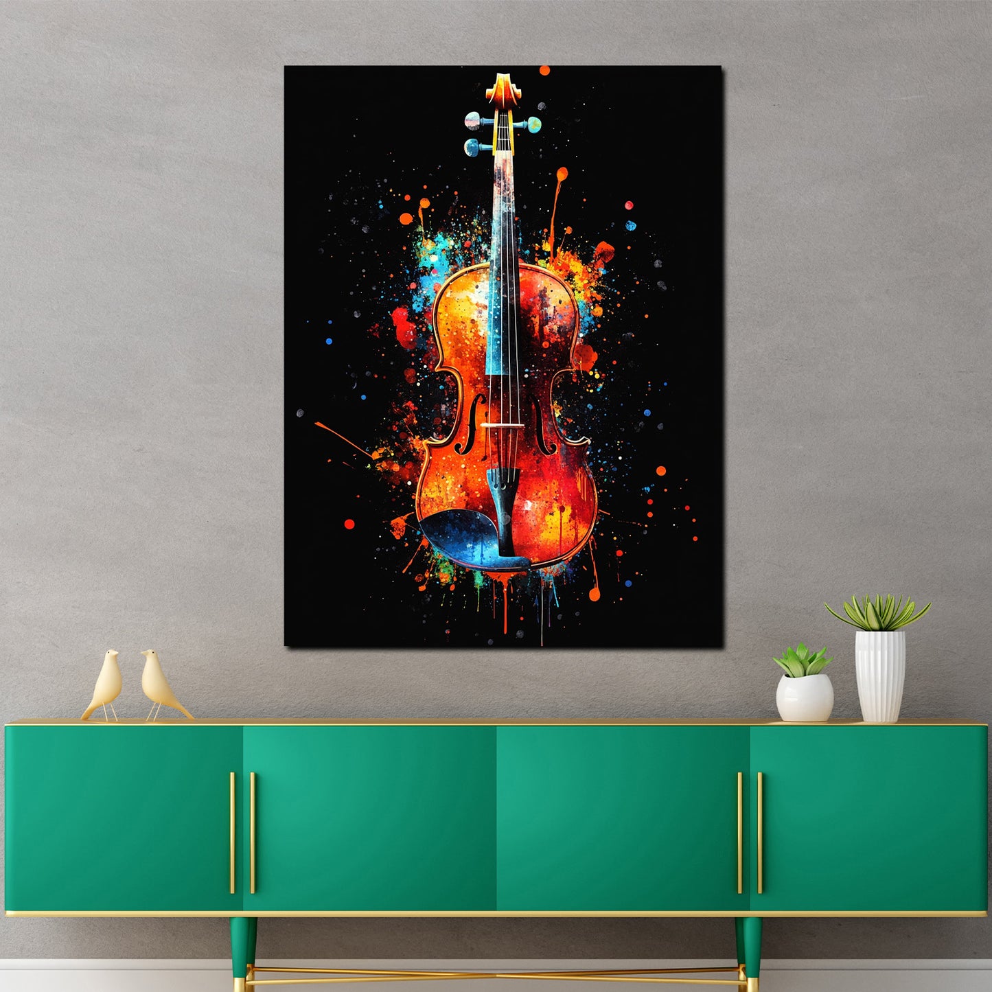 Violino Pop Art colorato arte musicale moderna quadro