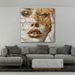 Volto donna oro spatola con effetto visivo unico quadro