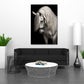 Cavallo bianco con fluente criniera elegante quadro
