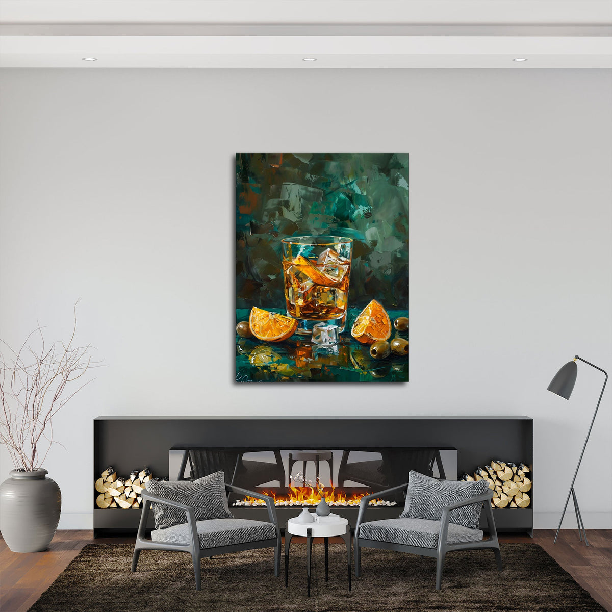 Quadro whisky in soggiorno