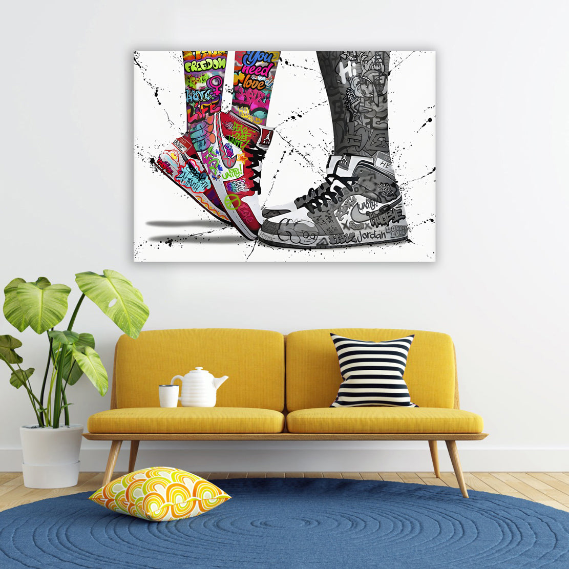 Quadro stampa su tela moderno Shoes Pop Art Style