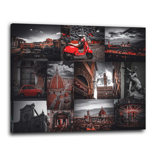 Quadro stampa su tela moderno città Firenze, Italia, Beautiful Florence, per uffio, casa, saggiorno, camera da letto