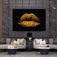Quadro stampa su tela moderno opera d'arte donna Sensual Golden Lips