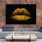 Quadro stampa su tela moderno opera d'arte donna Sensual Golden Lips