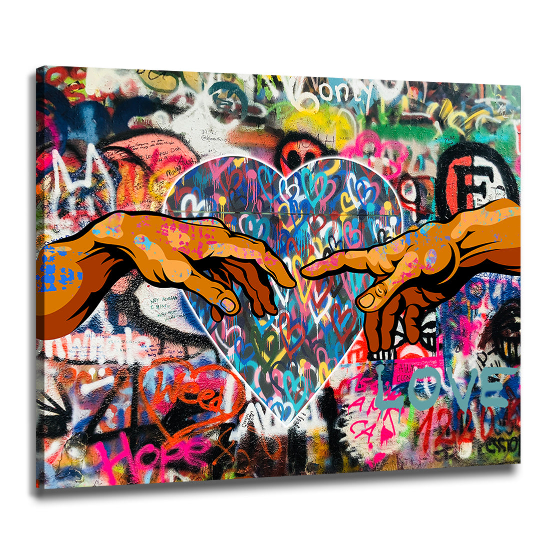 Bilddruck auf Leinwand Pop Street Art moderne Kunst Touch Of Love