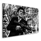 Leinwandbild Scarface Pop Art schwarz-weiß motivierend