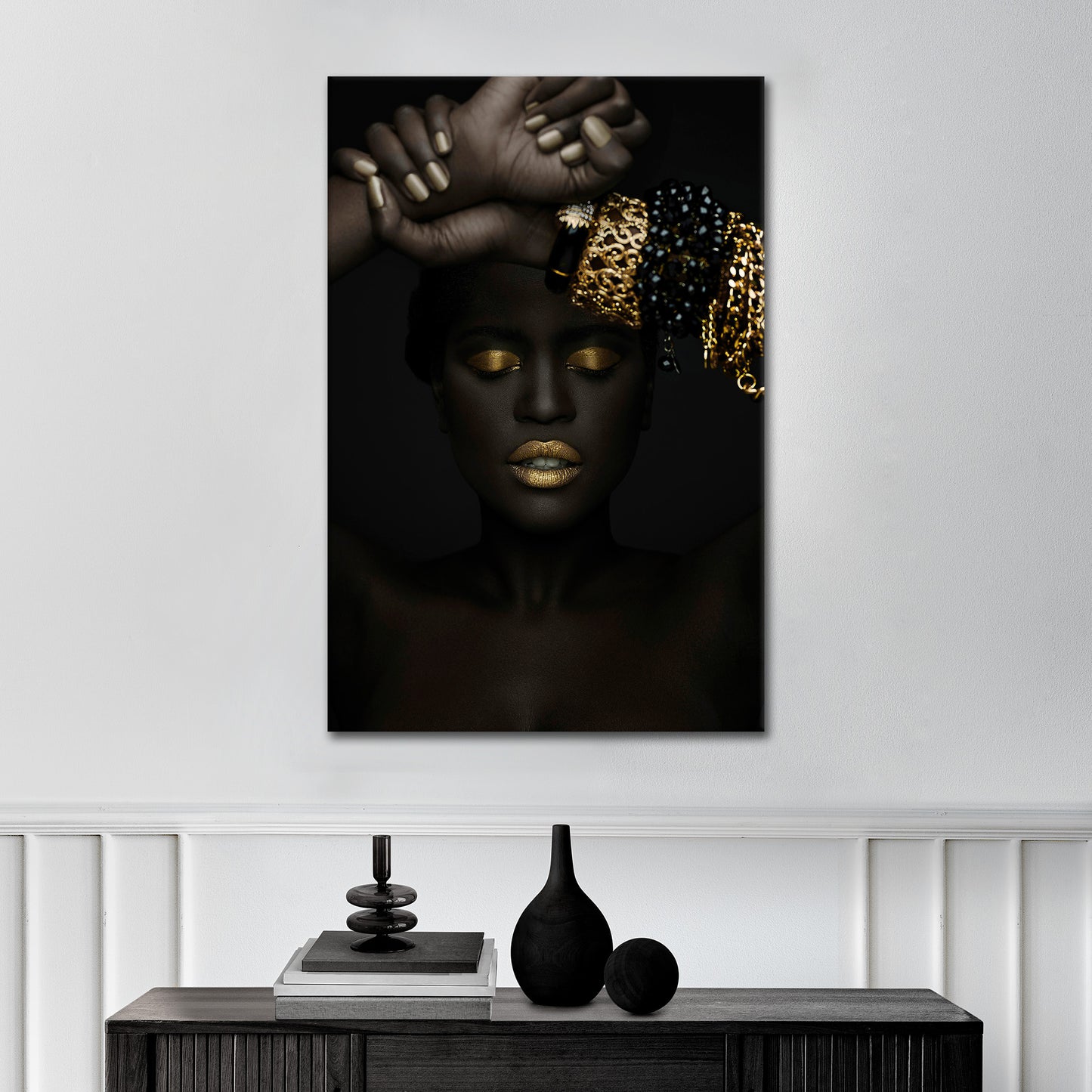 Leinwandbild Afrikanische Frau Kunstwerk Afrikanische weibliche Schönheit