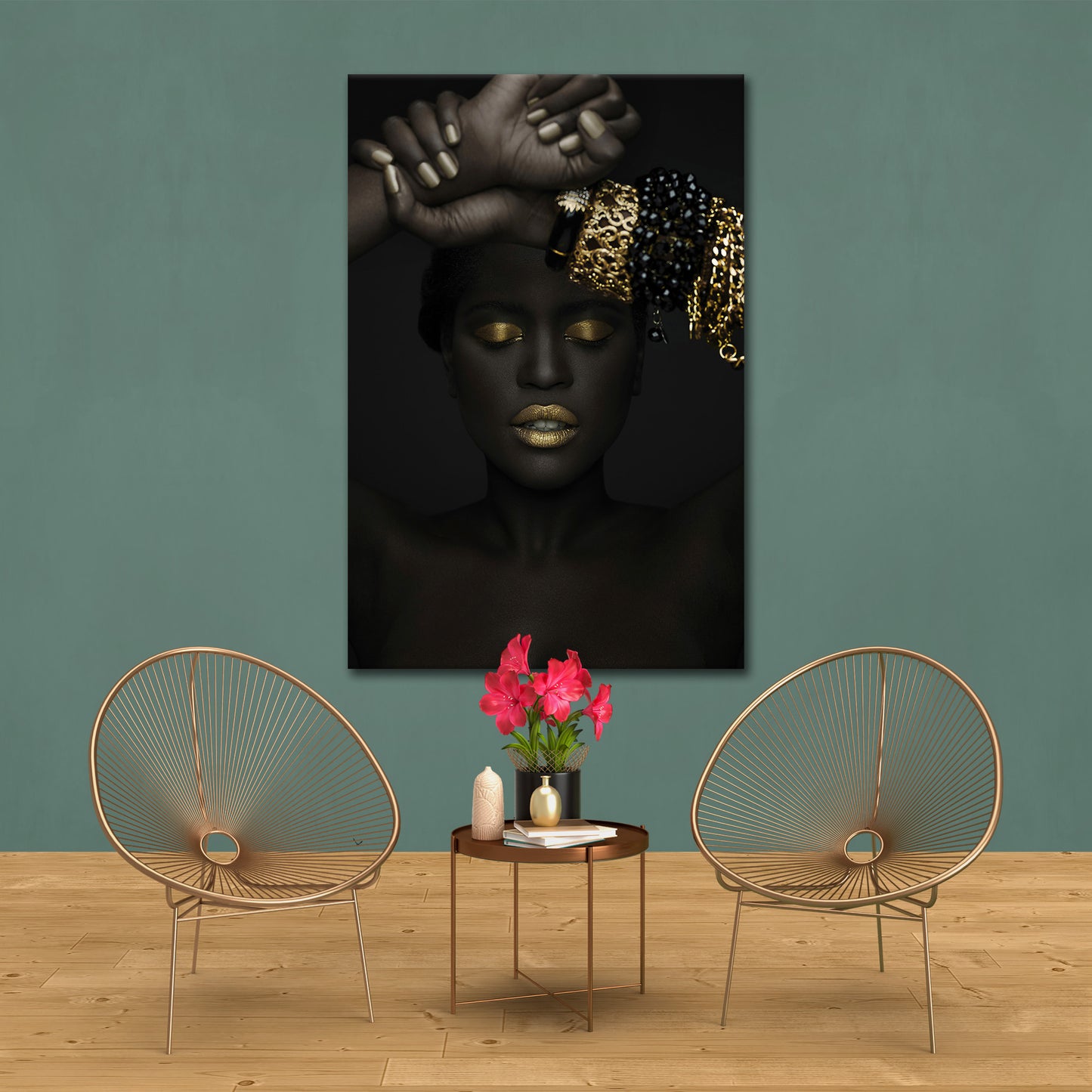 Leinwandbild Afrikanische Frau Kunstwerk Afrikanische weibliche Schönheit