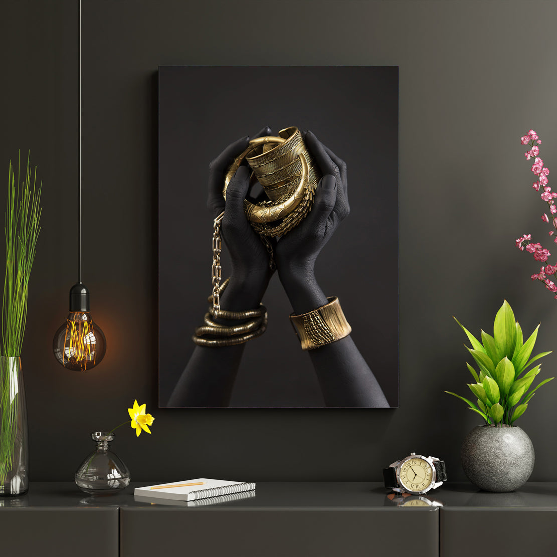 Bilddruck auf Leinwand Afrikanische Frau Black Hands Style