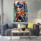 Quadro stampa su tela donna indiana Colour Abstract Style - Artedinoi