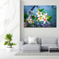 Quadro stampa su tela fiori Beautiful Flowers Blue Style