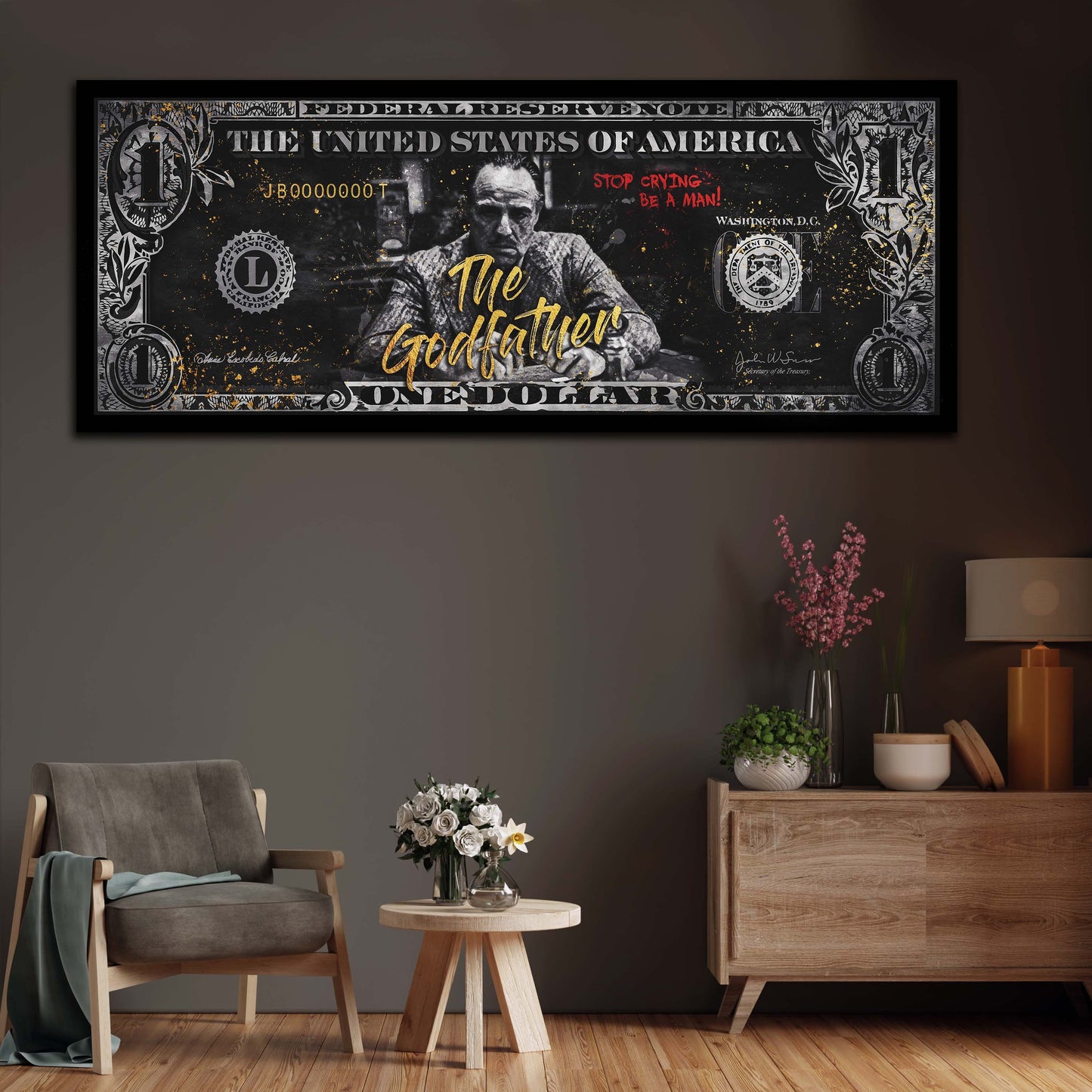 Bilddruck auf Leinwand Dollar Der Pate Pop Art Pate Style