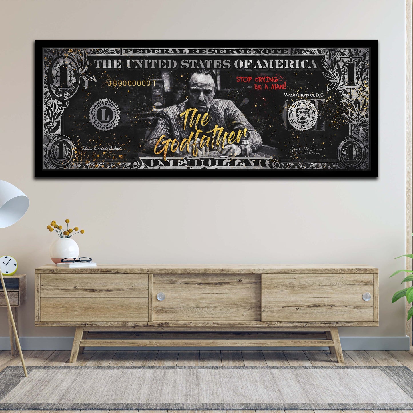 Bilddruck auf Leinwand Dollar Der Pate Pop Art Pate Style